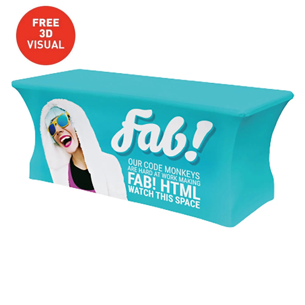 Stretch Table Cover (Full-Color Dye Sublimation, Full Bleed)