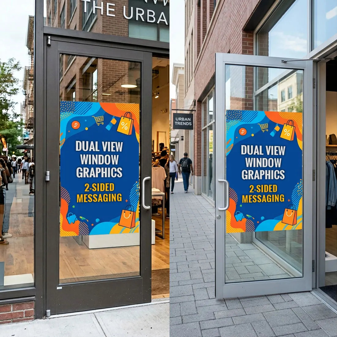 Custom 2-Sided (Dual View) Window Graphic $10/ft²